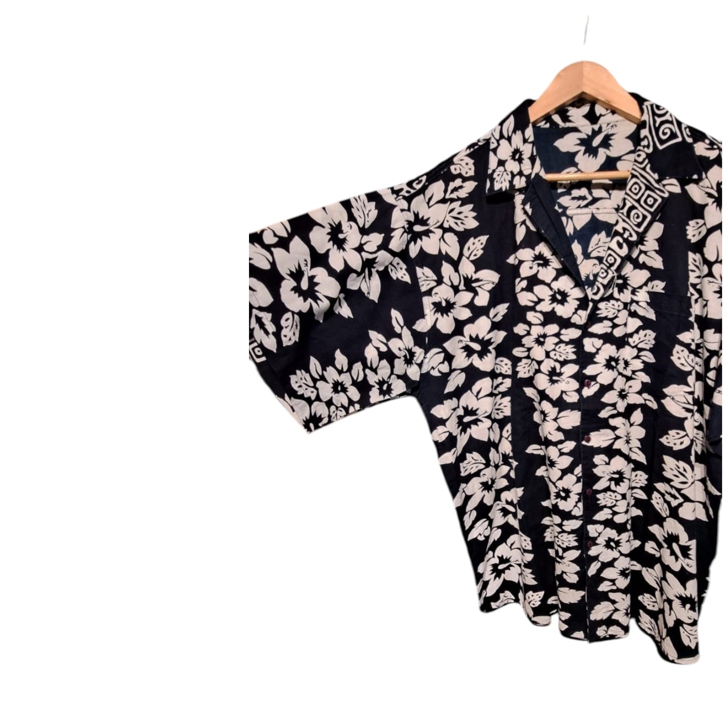 Black Floral Hawaiian Shirt