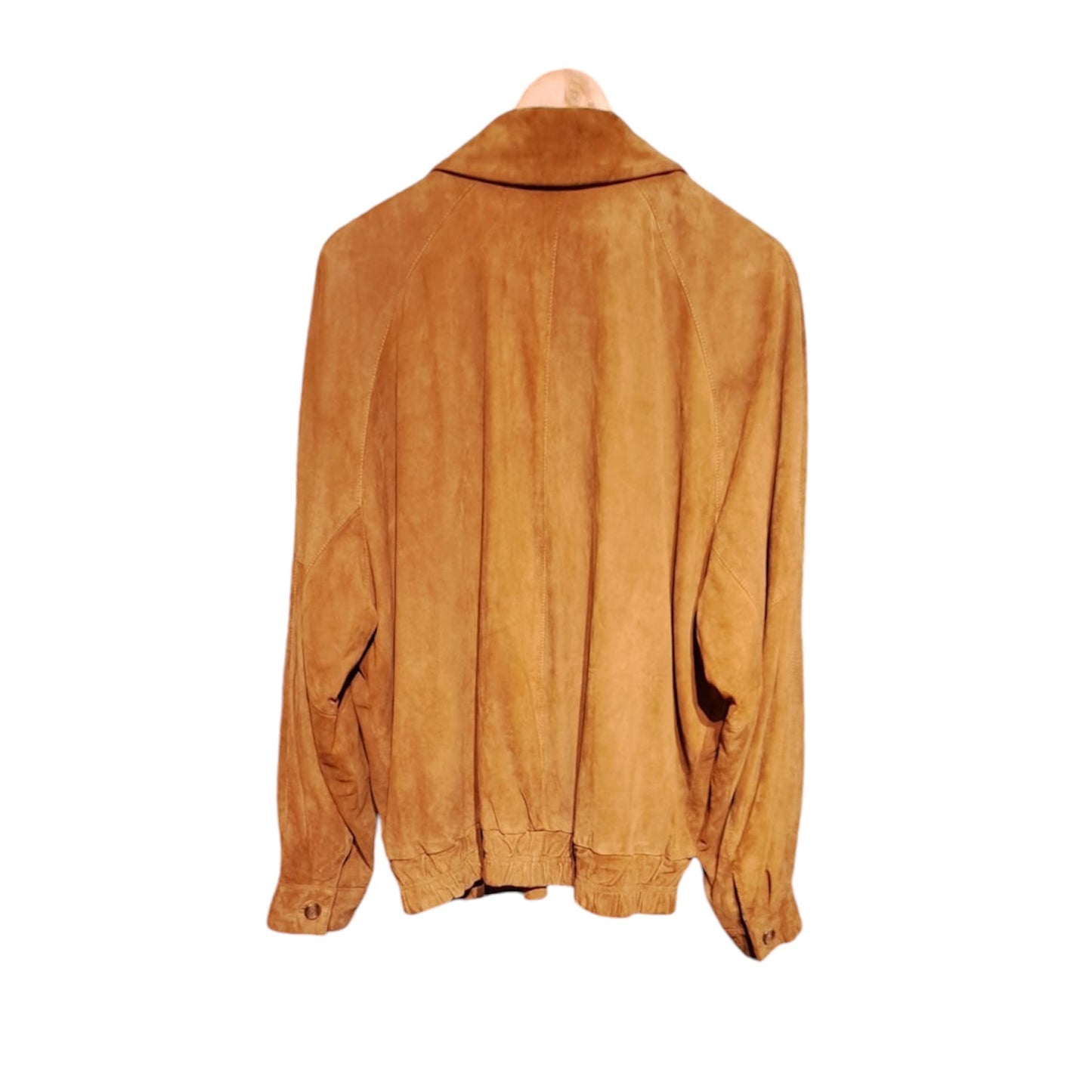 Burberry Soft Tan Suede Bomber Jacket