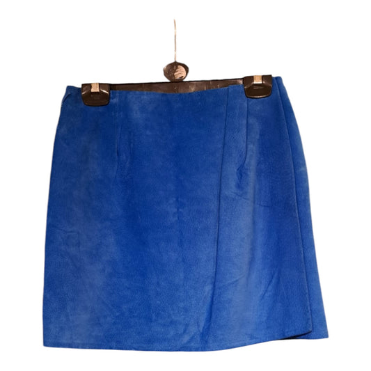 Electric Blue Suede Mini Skirt