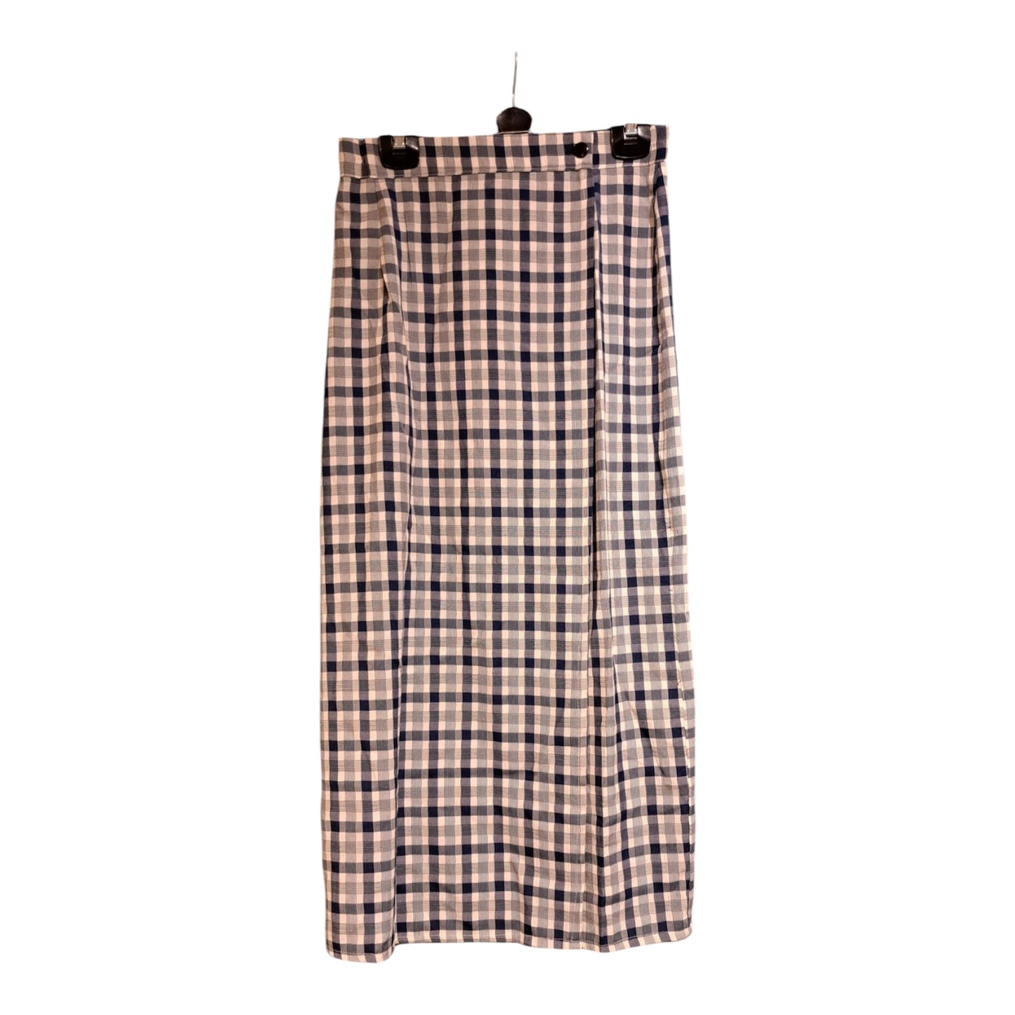 Checked Wrap Over Maxi Skirt