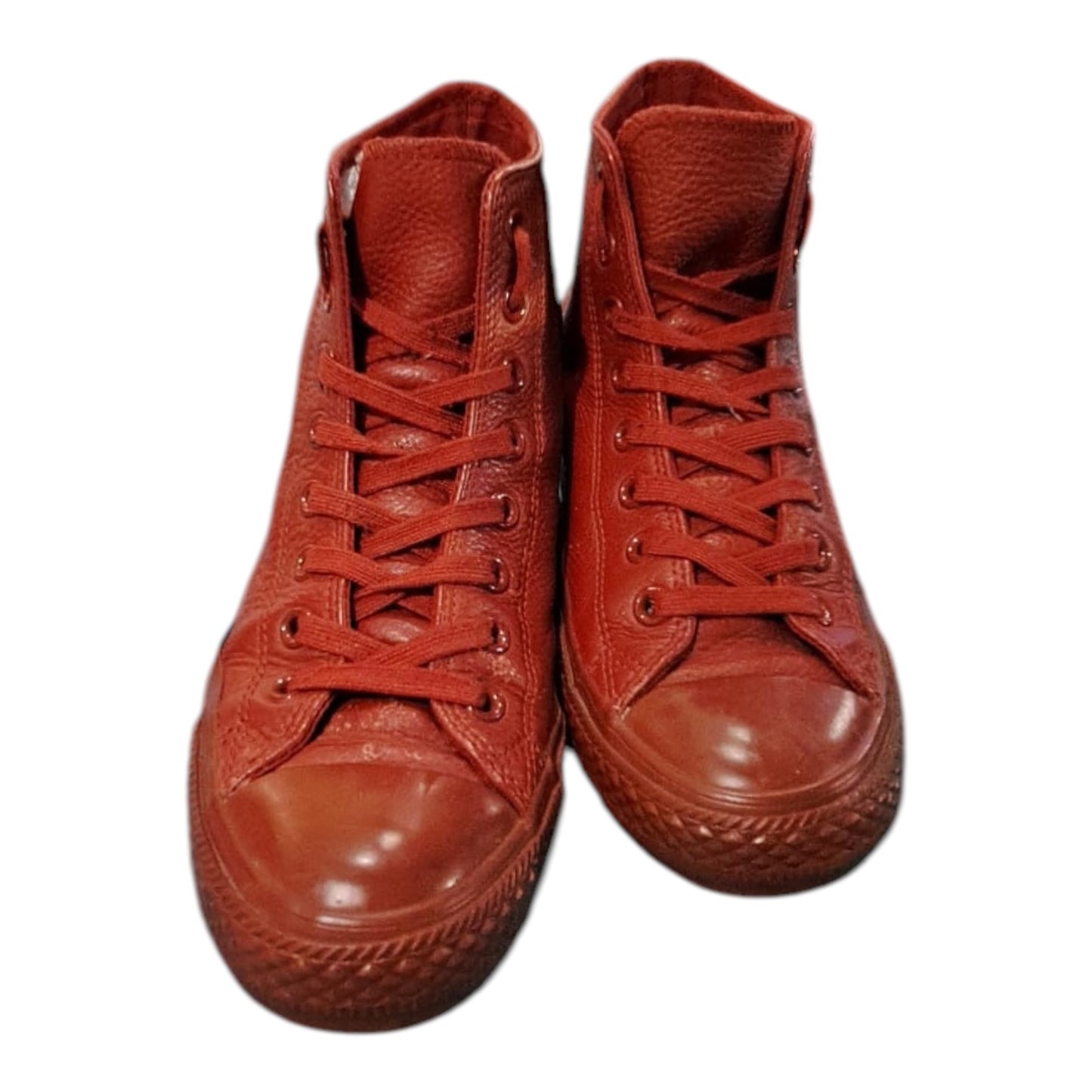 Red leather Converse Trainers