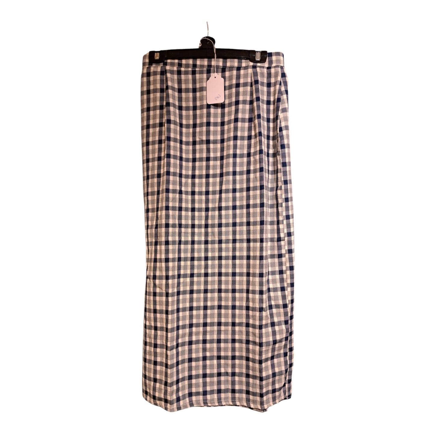 Checked Wrap Over Maxi Skirt