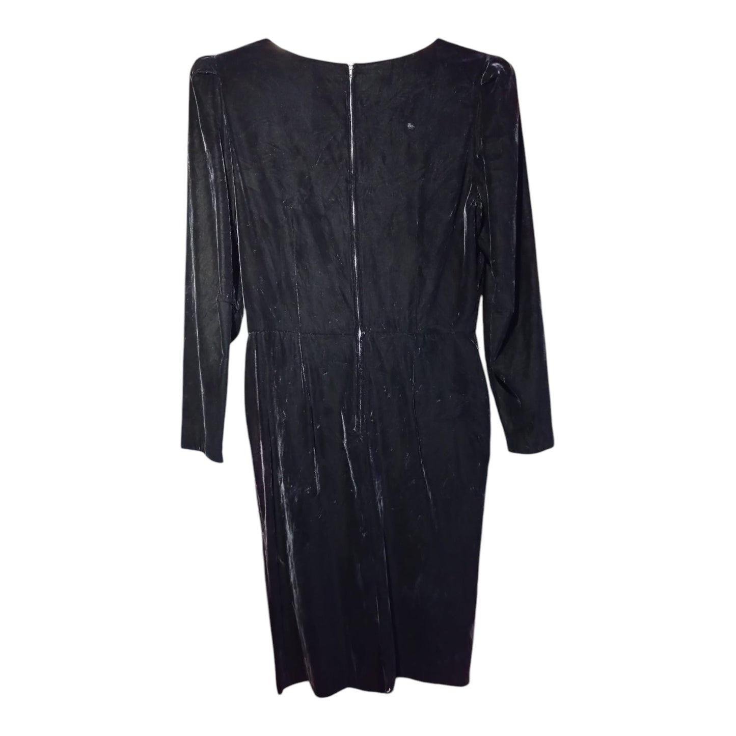 Black Velvet Dress With Padded Shoulders