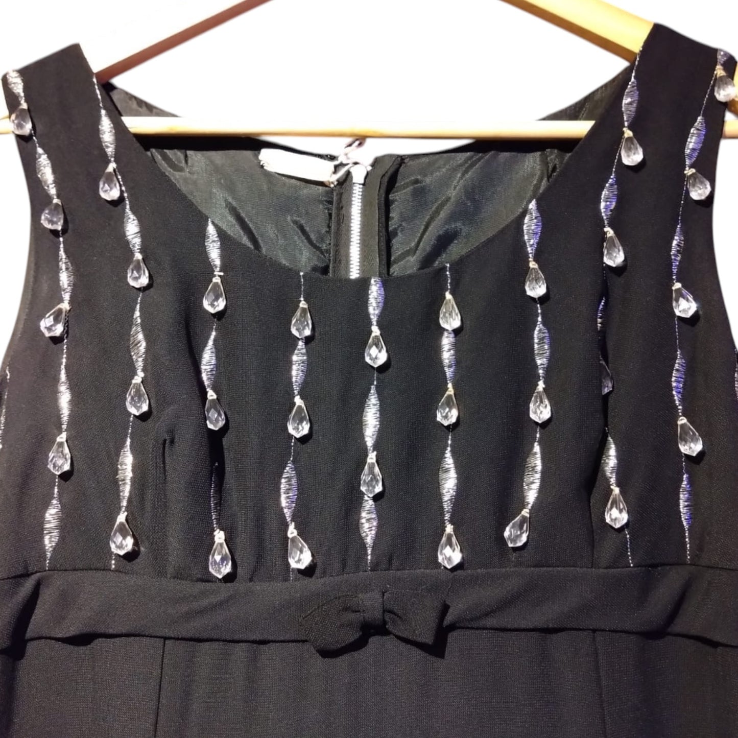 1969s Jewelled Black Maxi Dress