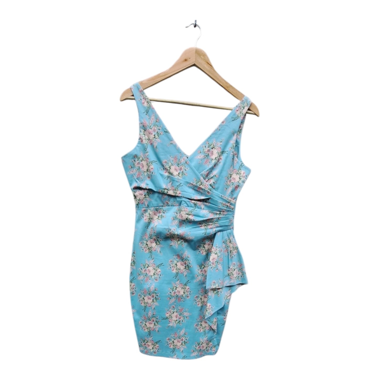 Voodoo Vixen Blue Dress with Floral Pattern