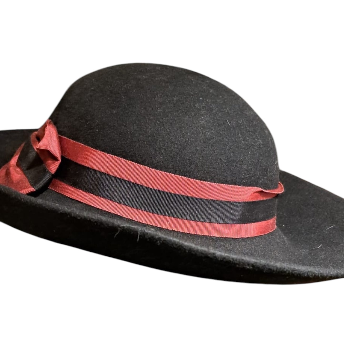 Black Felt Hat With Bow