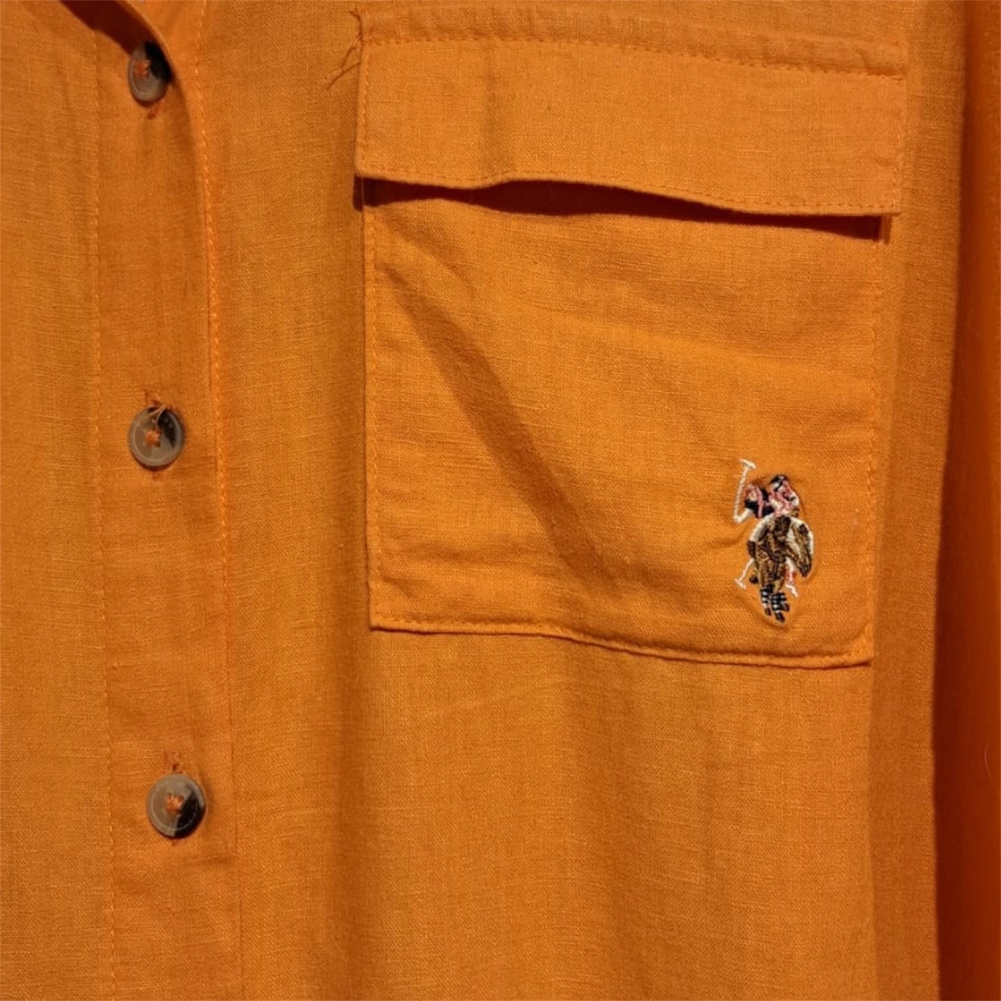 Orange Long Sleeve US Polo ASSN Shirt