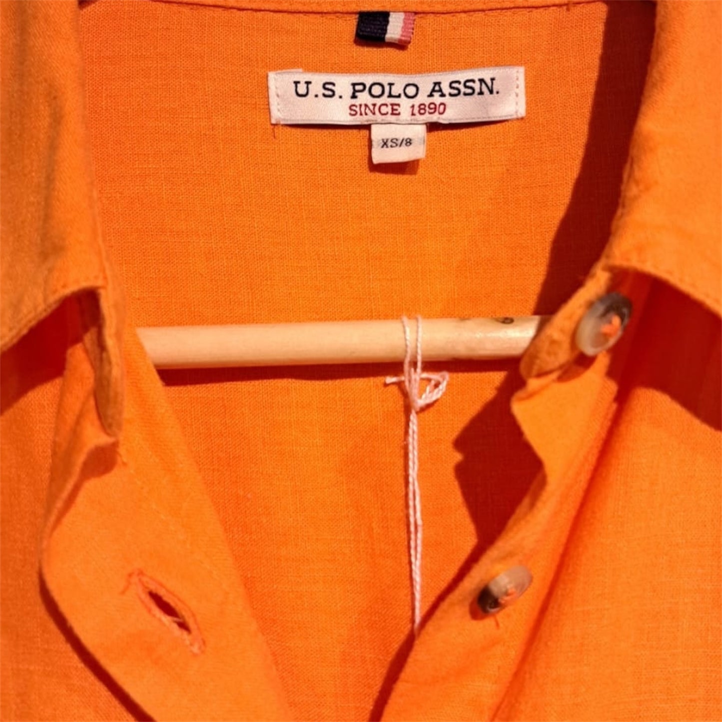 Orange Long Sleeve US Polo ASSN Shirt