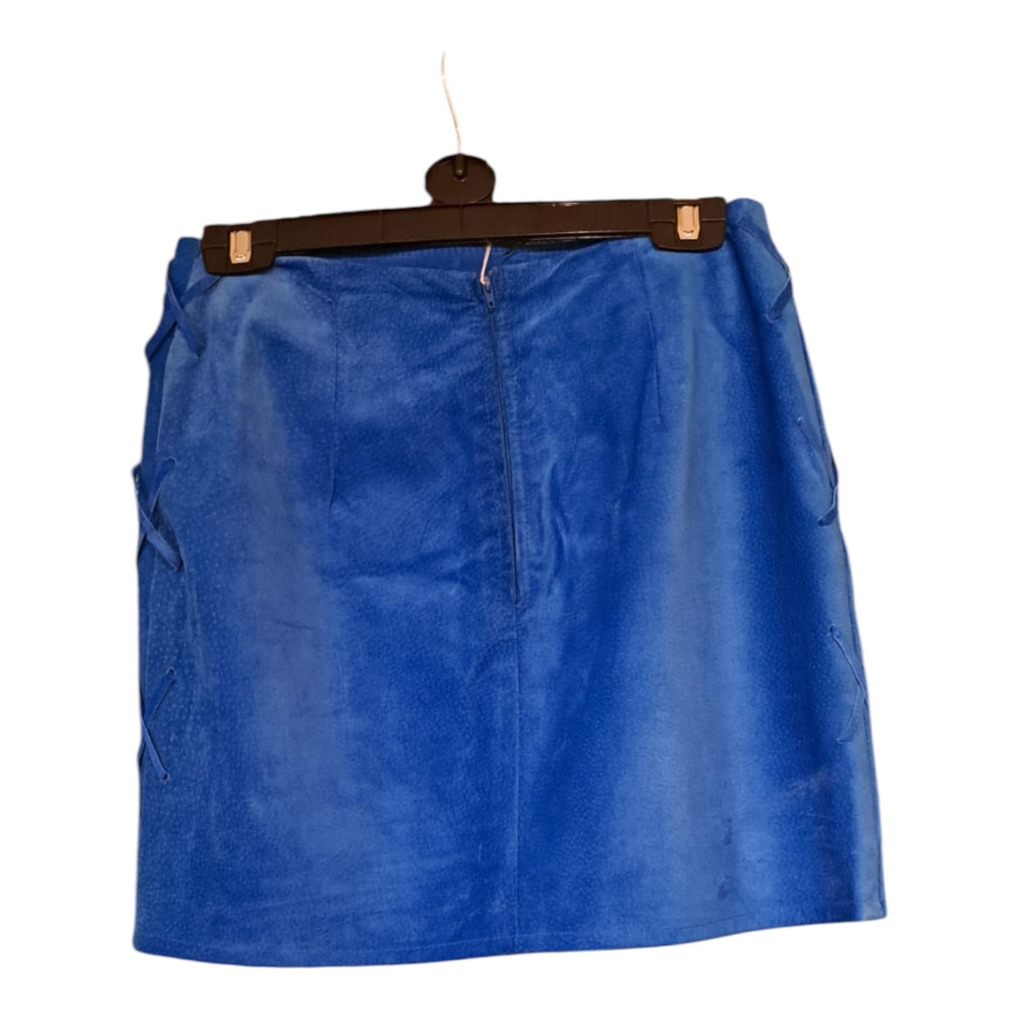 Electric Blue Suede Mini Skirt