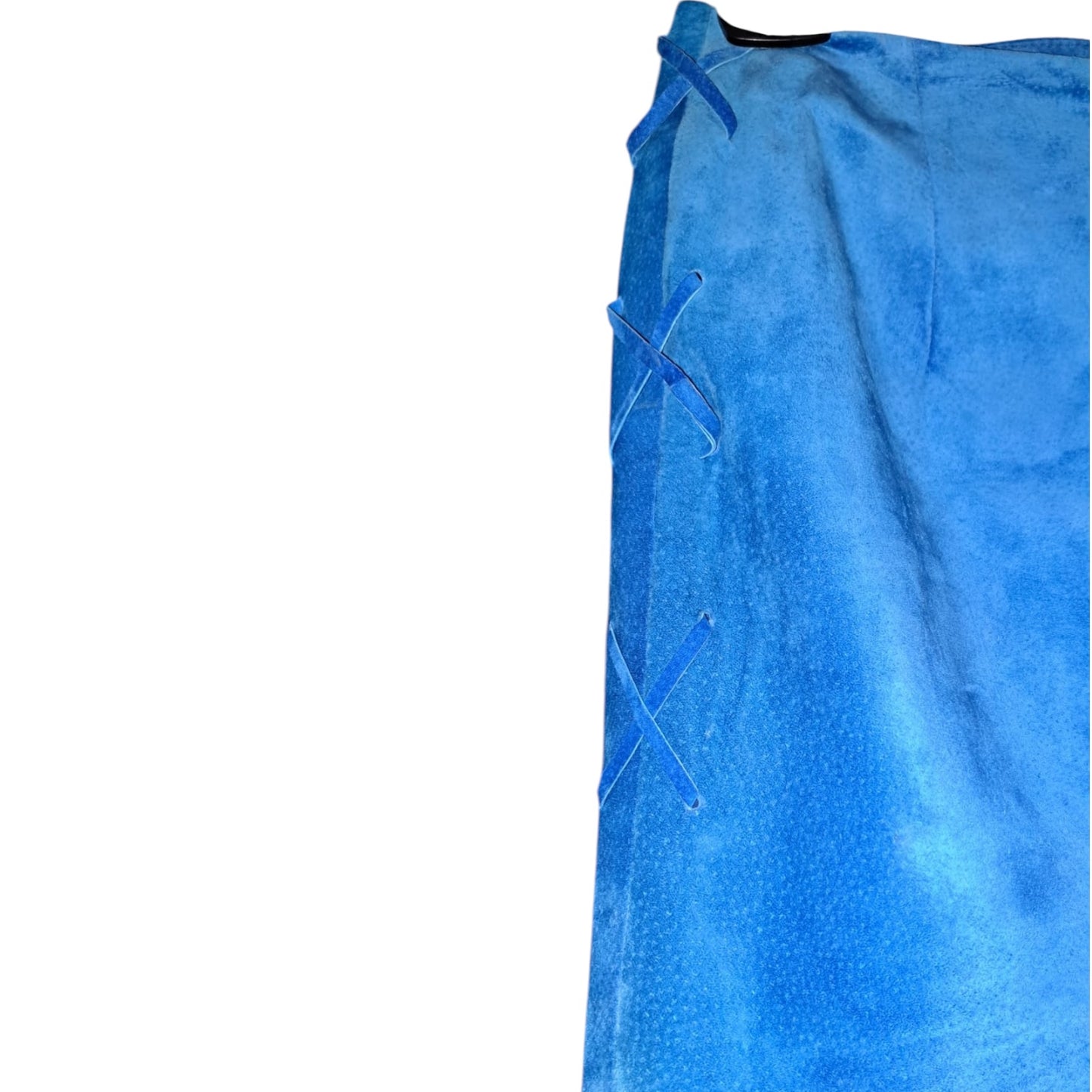 Electric Blue Suede Mini Skirt