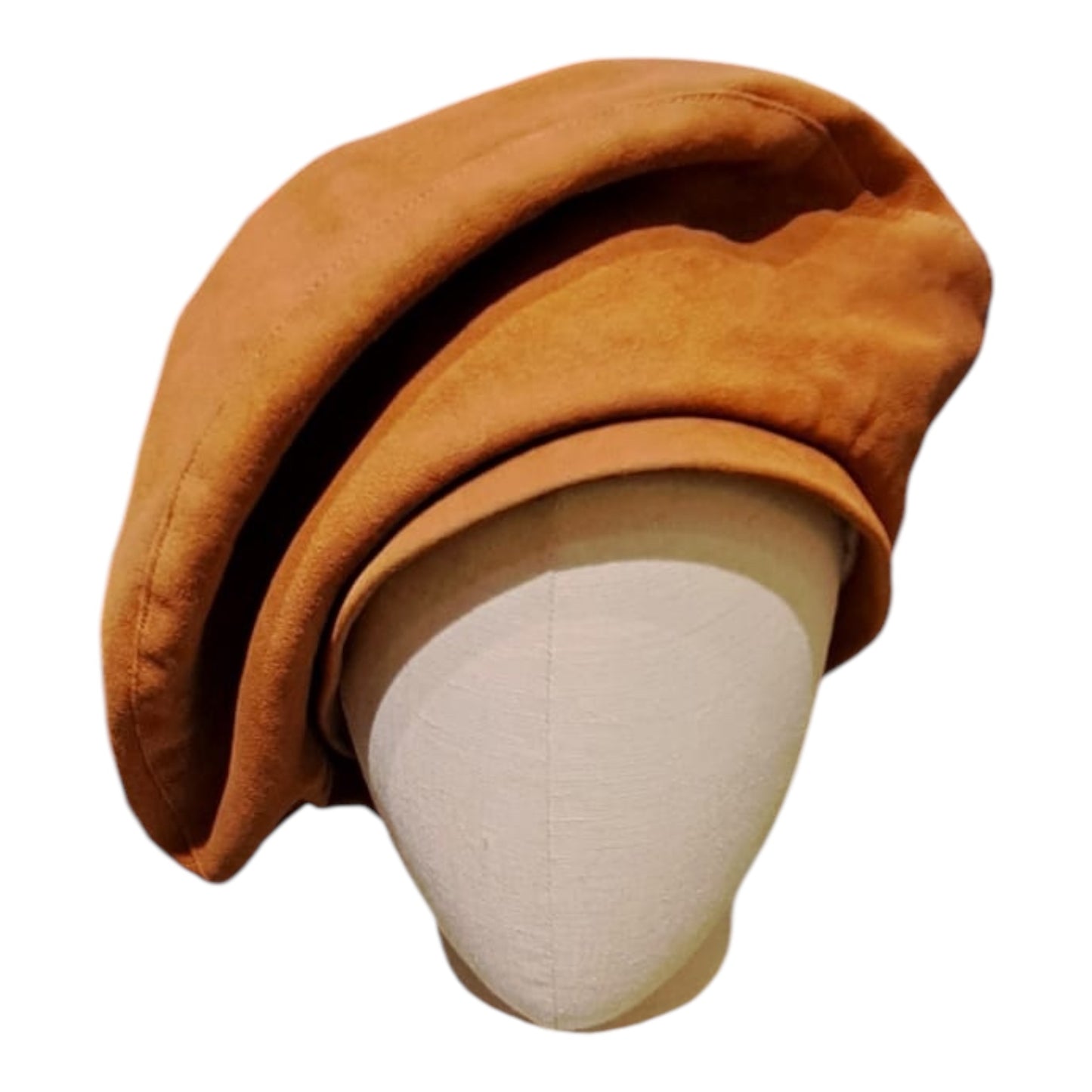 Faux Suede Tan Beret Hat