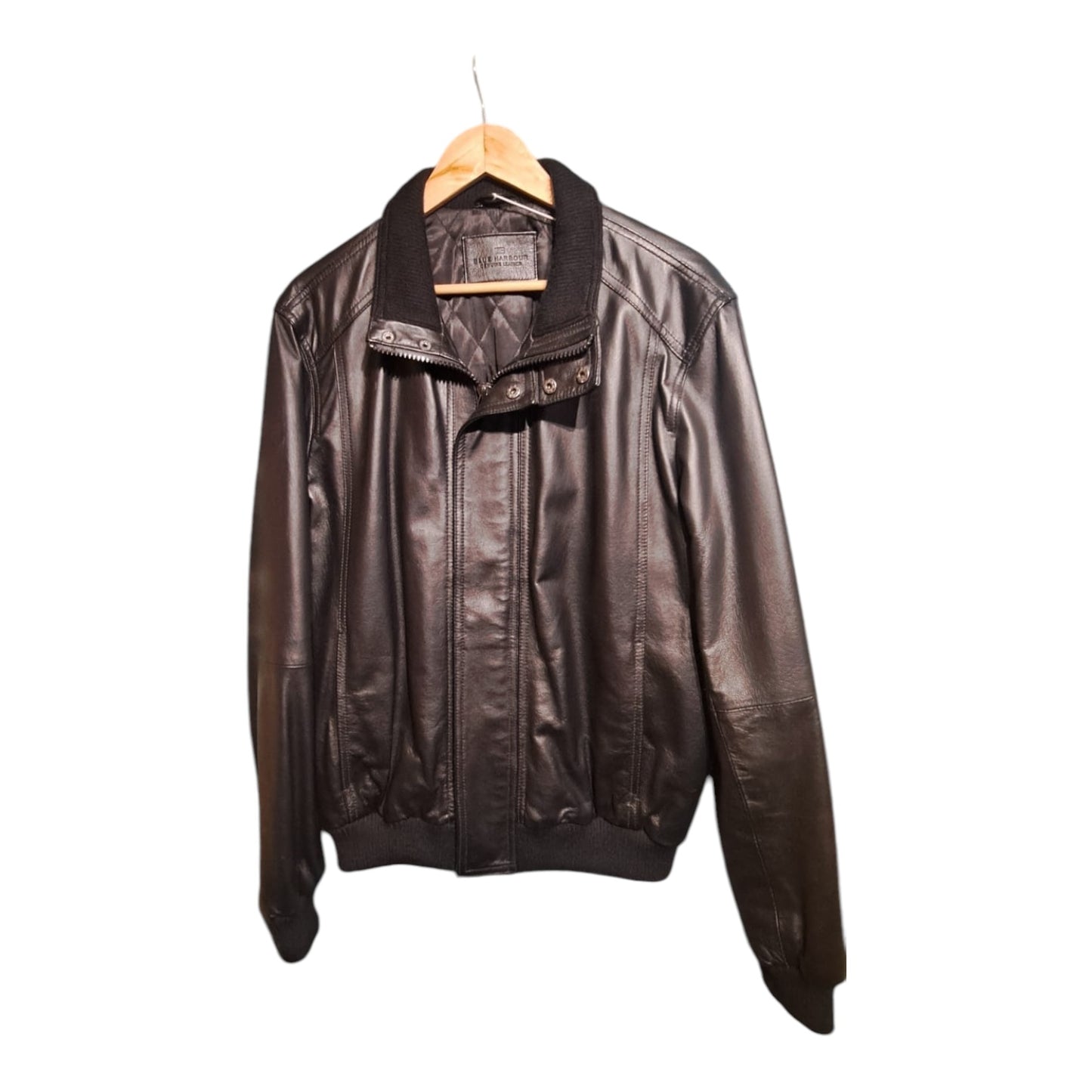 Blue Harbour Leather Bomber Jacket