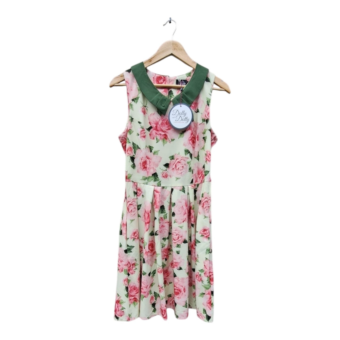 Dolly & Dotty Cream Dress With Rose Pattern