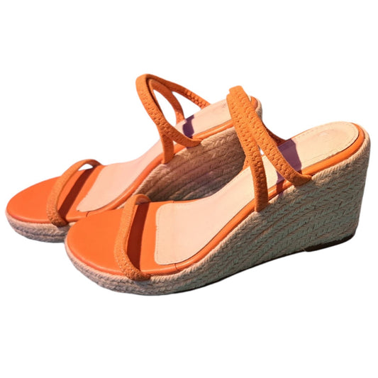 Low Wedge Orange Sandals