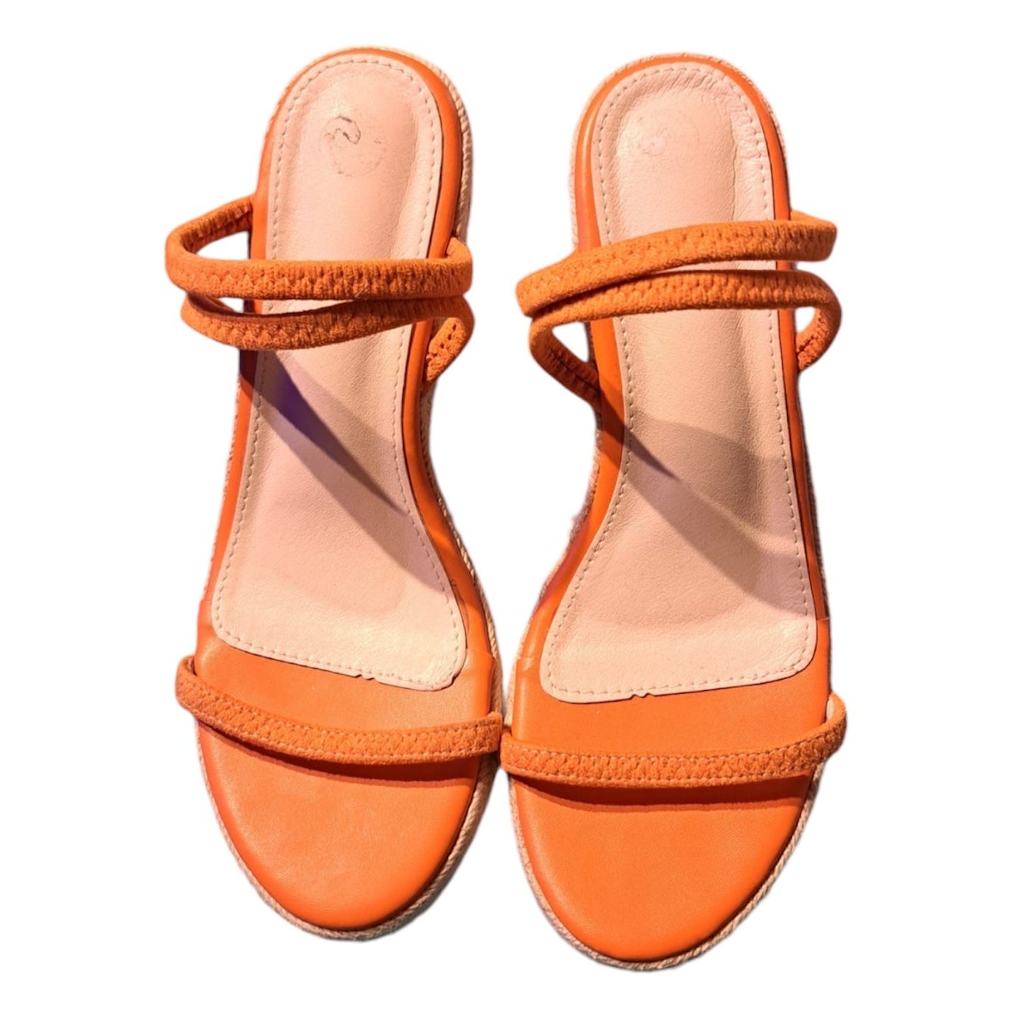 Low Wedge Orange Sandals